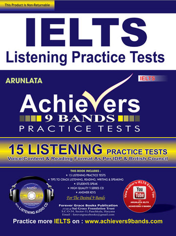 Achievers 9 Bands 15 IELTS Listening Practice Tests, 1 Mp3 Downloadable Compact Disc & Answer Keys